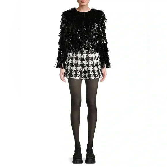 Alice + Olivia Jackets & Blazers - Alice and Olivia Womens Tinsel Cropped Collarless Blazer Size Medium